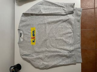 Sudadera Lidl Talla L Gris Logo Amarillo