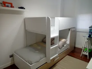 Cama tren juvenil con cajones