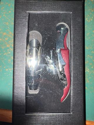Kit Abridor Botellas Vino Rojo/Plata
