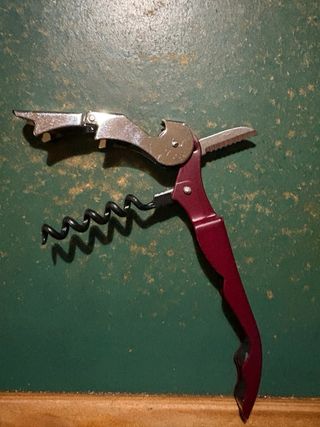 Kit Abridor Botellas Vino Rojo/Plata