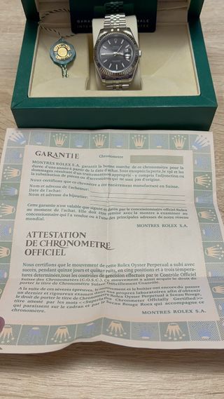 Reloj Rolex Datejust Negro y Plateado