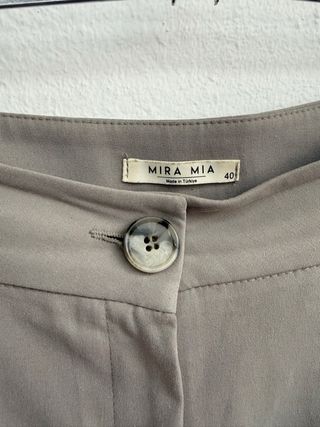 Pantalón ancho pinzas wide leg talla caqui