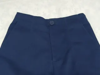 Pantalón ancho crop azul