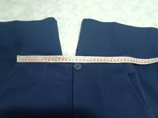 Pantalón ancho crop azul