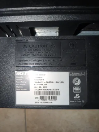 Monitor LCD Acer V193HQV Nero