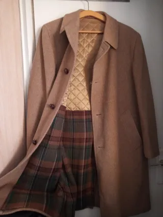 Abrigo Lana Clásico Hombre Talla 50 Beige