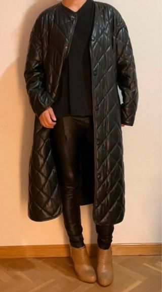 Abrigo largo efecto piel Zara