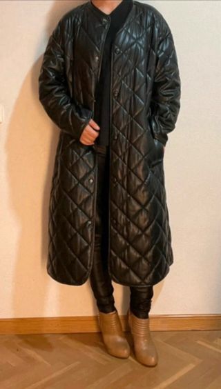 Abrigo largo efecto piel Zara