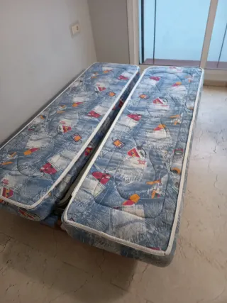 Sofá Cama Tela Madera