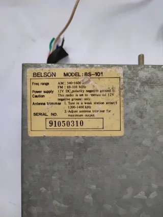 Radio Coche Belson Modelo BS-101.