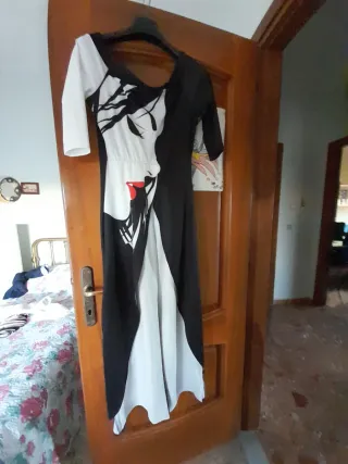 Abito lungo a pantalone donna fantasia viso