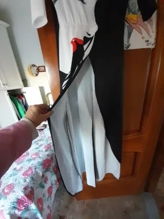 Abito lungo a pantalone donna fantasia viso