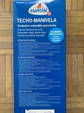 Tendedero Cuncial Techo Manivela Aluminio