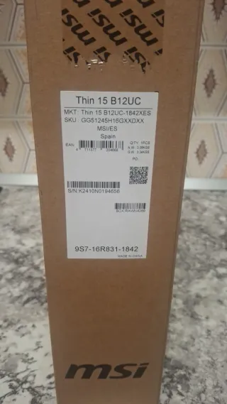 Portatile MSI Thin 15 B12UC-1842XES