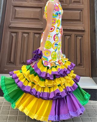 Traje de Flamenca elástico MUY ALEGRE T34