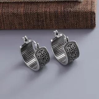 Pendientes Plata Aro Diseño Étnico