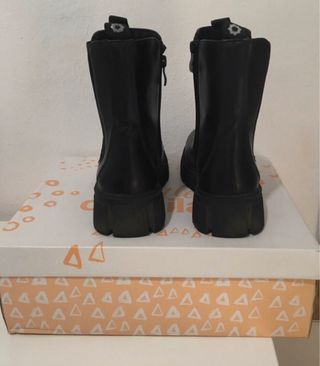 Botines negros piel plataforma