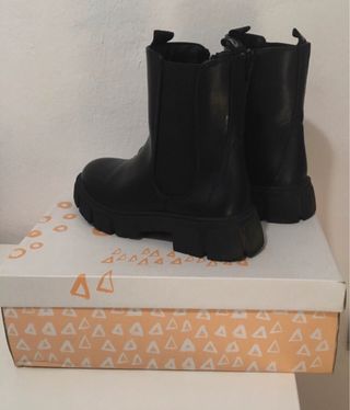 Botines negros piel plataforma