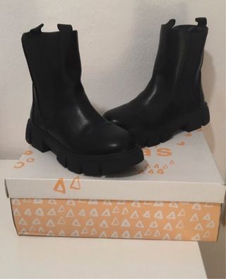 Botines negros piel plataforma