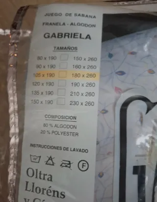 Sábanas franela invierno azul y blanco.  Cama 105