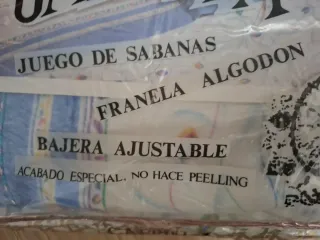 Sábanas franela invierno azul y blanco.  Cama 105