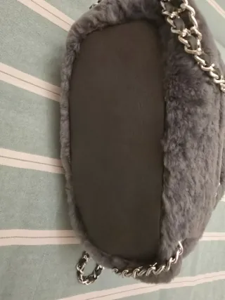 Zaino montone pelle grigio nuovo