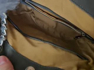 Zaino montone pelle grigio nuovo