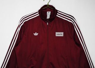 Chaqueta Adidas x Oasis Rojo burdeos y Blanca