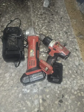 Taladro y radial con baterías