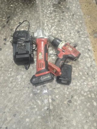 Taladro y radial con baterías