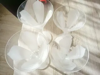 Calici vintage in vetro decorati