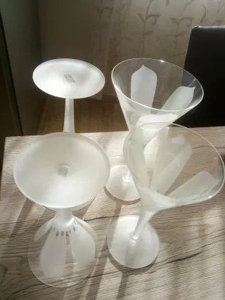 Calici vintage in vetro decorati