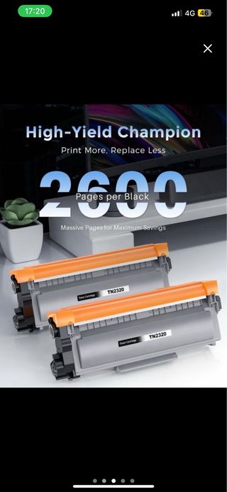 NUEVO Toner TN2320 Compatible Brother (2 Negro)