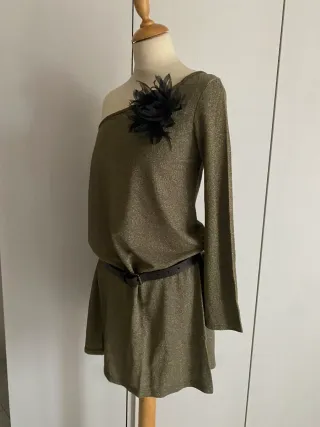 Abito monospalla dorato Kontatto Tg S