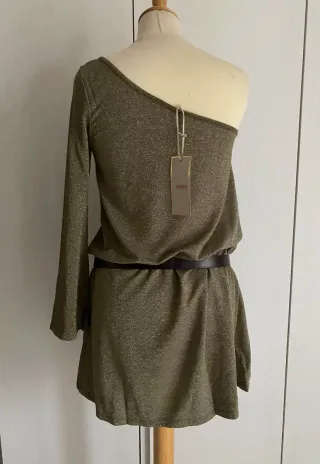Abito monospalla dorato Kontatto Tg S