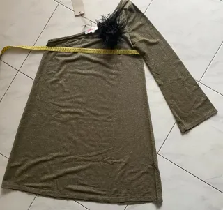 Abito monospalla dorato Kontatto Tg S