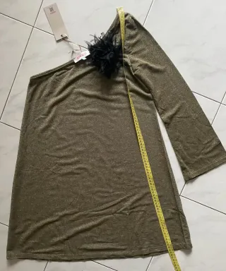 Abito monospalla dorato Kontatto Tg S