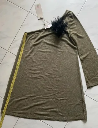 Abito monospalla dorato Kontatto Tg S