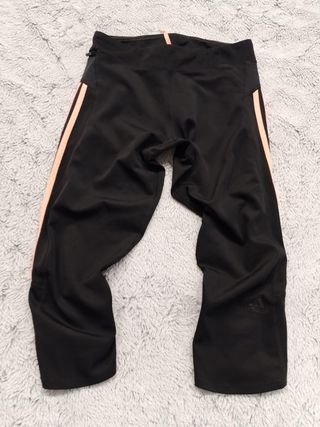 Pantaloni Adidas neri con strisce rosa Tg 44