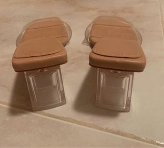 Sandalias Beige Tacón Transparente