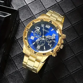 Reloj Geneva Dorado y Negro para Hombre