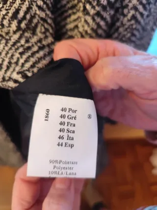 Abrigo MAZUR blanco y negro