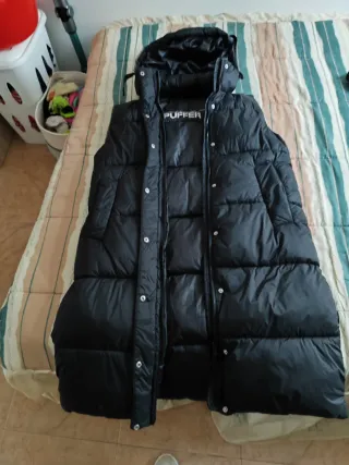 Chaleco largo acolchado negro