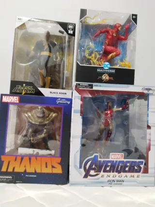 Set 4 Figuras: Iron Man, Flash, Thanos, Black Adam