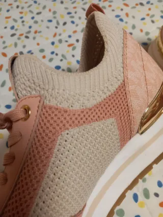 Zapatillas Mujer Beige y Rosa