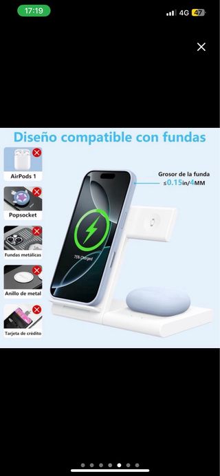 NUEVCargador Inalámbrico 3en1 iPhone/Watch/AirPods
