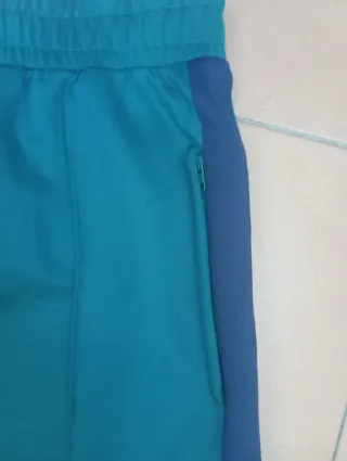 Pantalón ancho verde azul mujer Zara