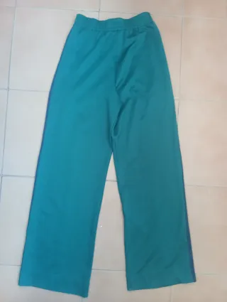 Pantalón ancho verde azul mujer Zara