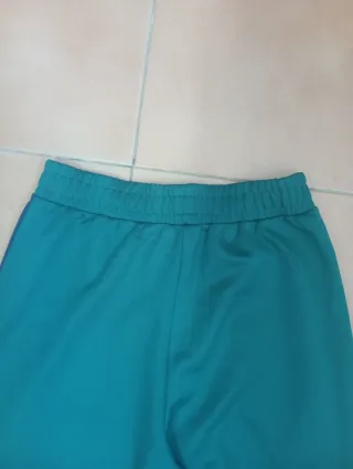 Pantalón ancho verde azul mujer Zara