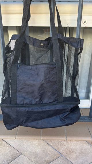 Bolso Malla con Compartimento Térmico Negro
